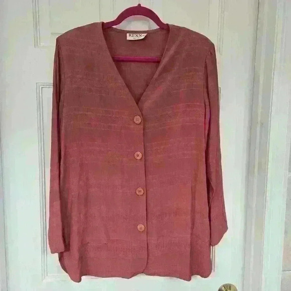 Rexx Ltd New York Women's Coral Set Longsleeve & Pants,Size M - Picture 2 of 6